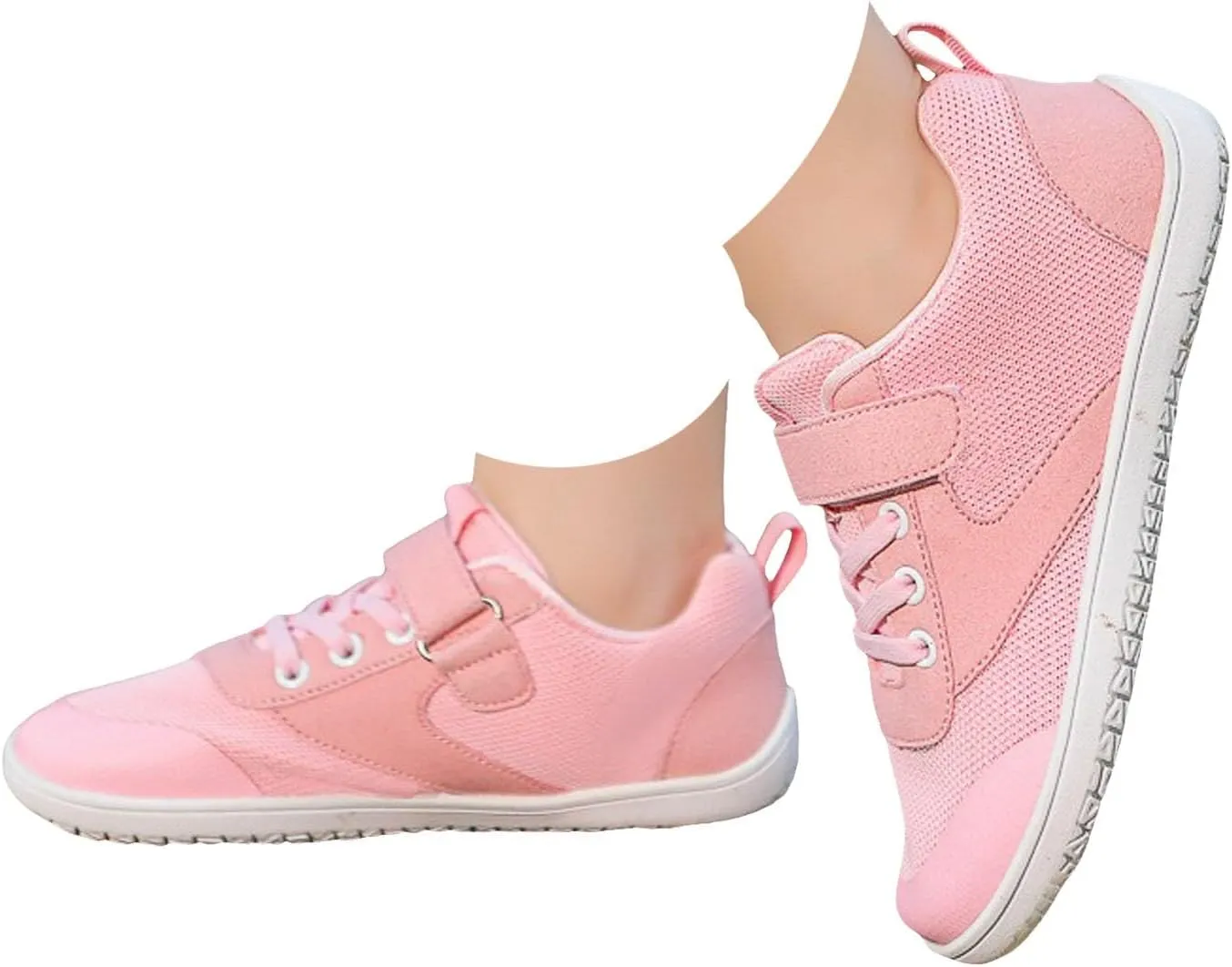 Sneakers for Girls Fashion Breathable Mesh Running Sneakers with Hook and Loop Comfortable Lightweight Sports Shoes
