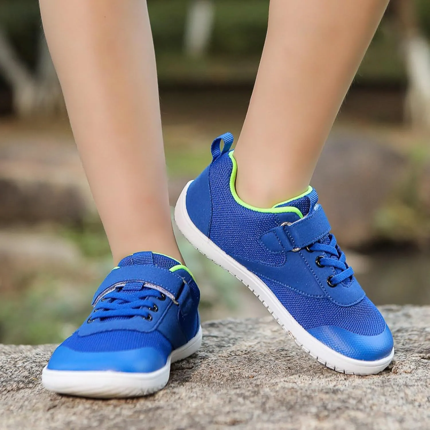 Sneakers for Girls Fashion Breathable Mesh Running Sneakers with Hook and Loop Comfortable Lightweight Sports Shoes