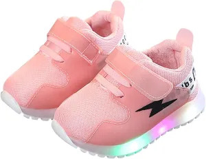 Sneakers for Girls Fashion Casual Luminous Shoes for Kids Running Walking Soft Bottom Breathable Non Slip Sports Shoes
