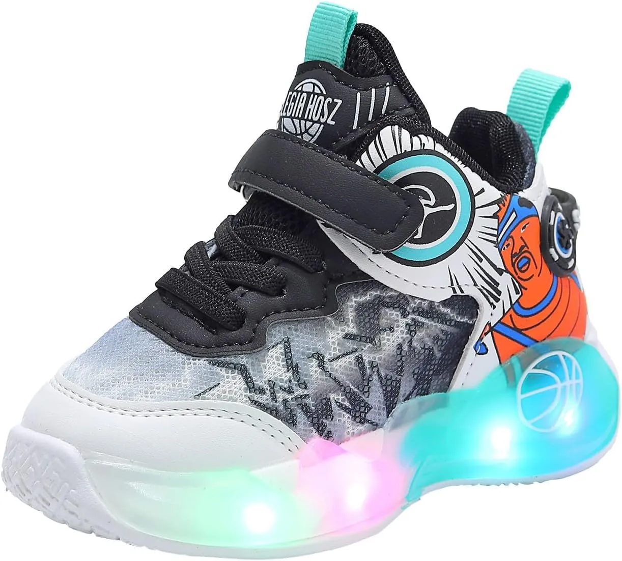 Sneakers for Girls Fashion Luminous Comfortable Breathable Light Up Shoes with Hook and Loop Kids Flashing Sports Shoes
