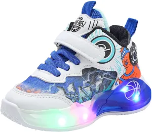 Sneakers for Girls Fashion Luminous Comfortable Breathable Light Up Shoes with Hook and Loop Kids Flashing Sports Shoes
