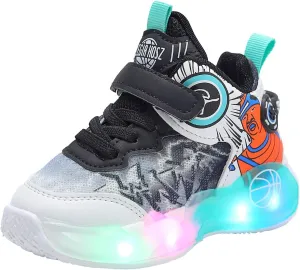 Sneakers for Girls Fashion Luminous Comfortable Breathable Light Up Shoes with Hook and Loop Kids Flashing Sports Shoes