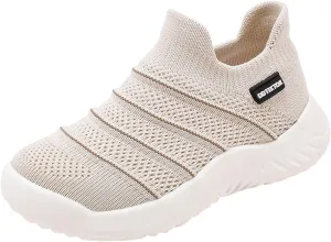 Sneakers for Girls Lightweight Athletic Running Shoes Elastic Breathable Knit School Sports Shoes Slip On Sock Sneakers