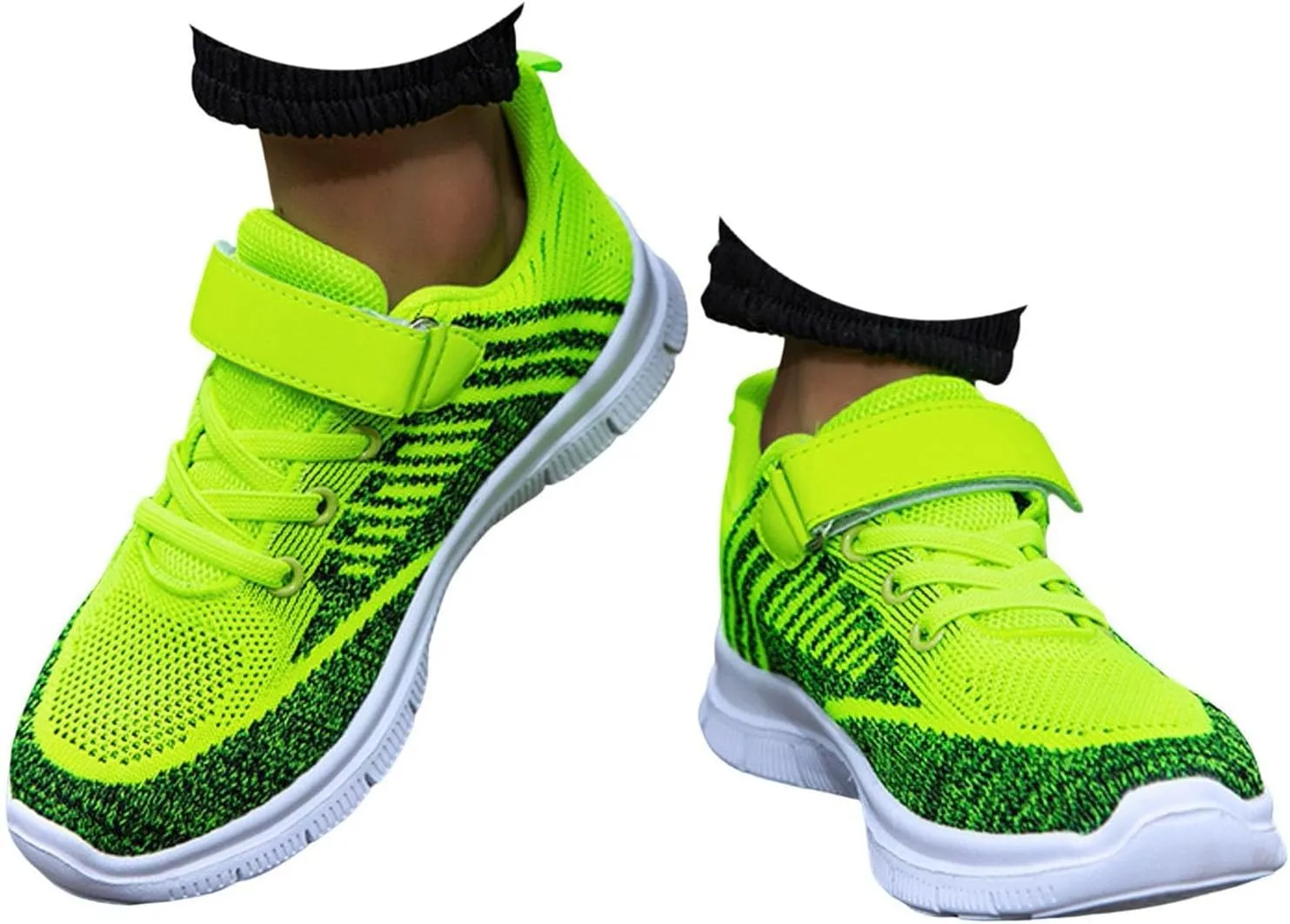 Sneakers for Girls Sports Shoes Thick Bottom Lightweight Non Slip Lace Up Hook and Loop Breathable Comfortable Running Shoes