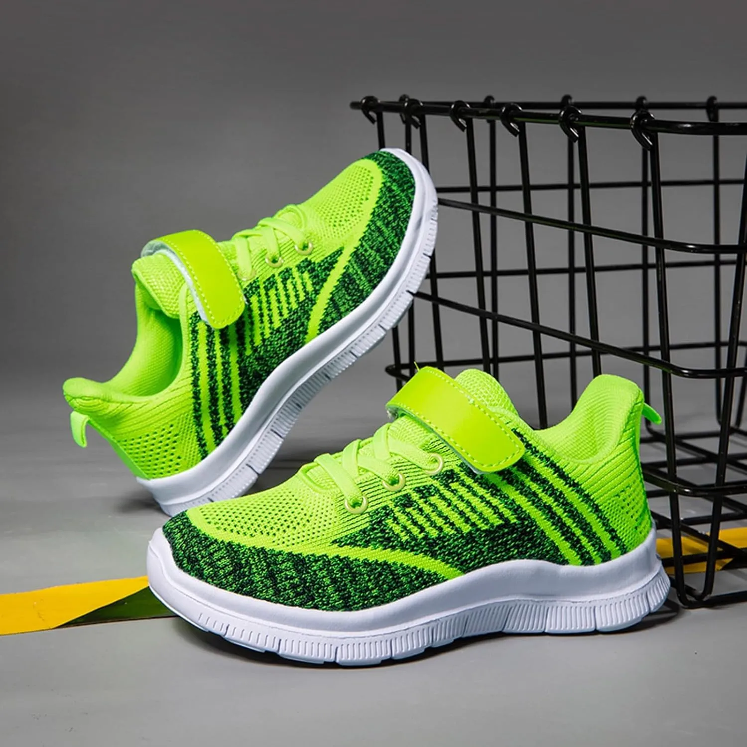 Sneakers for Girls Sports Shoes Thick Bottom Lightweight Non Slip Lace Up Hook and Loop Breathable Comfortable Running Shoes