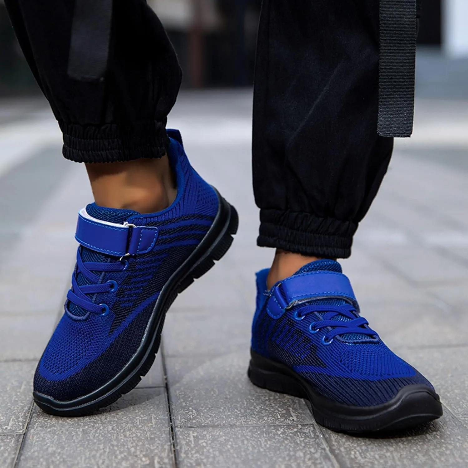 Sneakers for Girls Sports Shoes Thick Bottom Lightweight Non Slip Lace Up Hook and Loop Breathable Comfortable Running Shoes