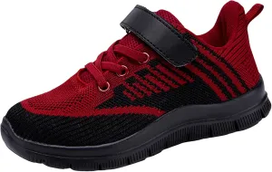 Sneakers for Girls Sports Shoes Thick Bottom Lightweight Non Slip Lace Up Hook and Loop Breathable Comfortable Running Shoes
