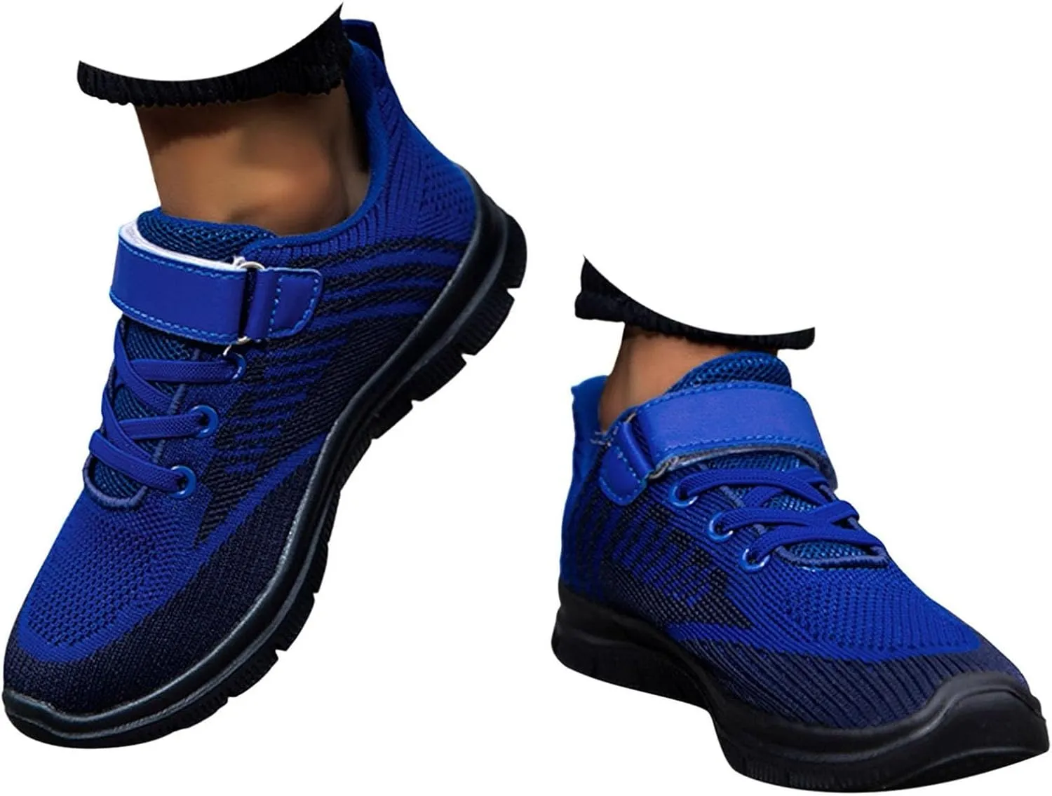 Sneakers for Girls Sports Shoes Thick Bottom Lightweight Non Slip Lace Up Hook and Loop Breathable Comfortable Running Shoes