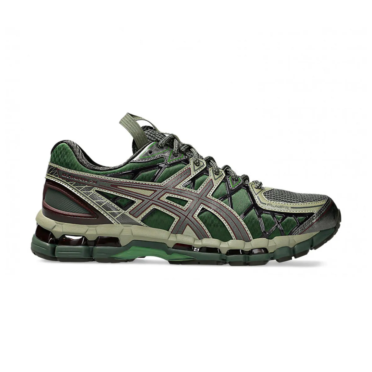 UB10-S GEL-Kayano 20 'Moss Gunmetal' Hexagonal Lug Pattern Everyday Style