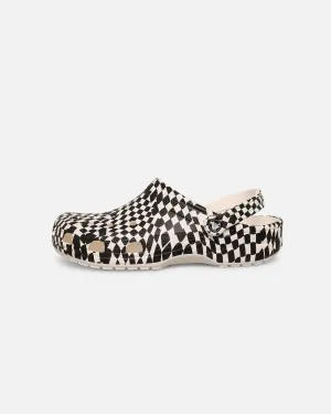 Crocs Class Warped Check Classic Clog White/Black Multi Directional Tread