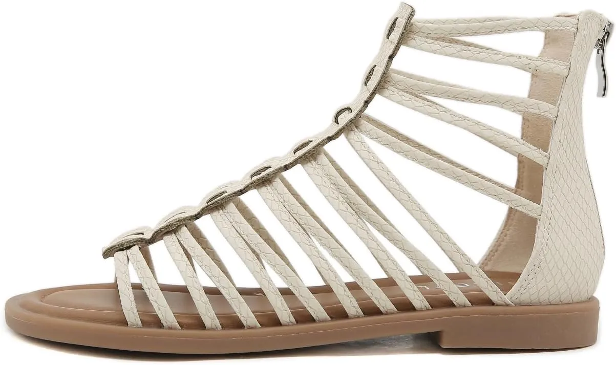 Soft Leather Roman Sandals Women 2024 Summer New Soft Sole Outwear Fisherman Strappy Thongs Open Toe Back Zip Beach Shoes