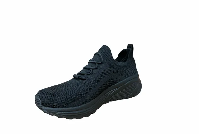 Torsional Stability Bridge breathable leather shoes Skechers scarpa sneakers da donna Bobs Sparrow 2.0 Allegiance Crew 117027/BBK nero