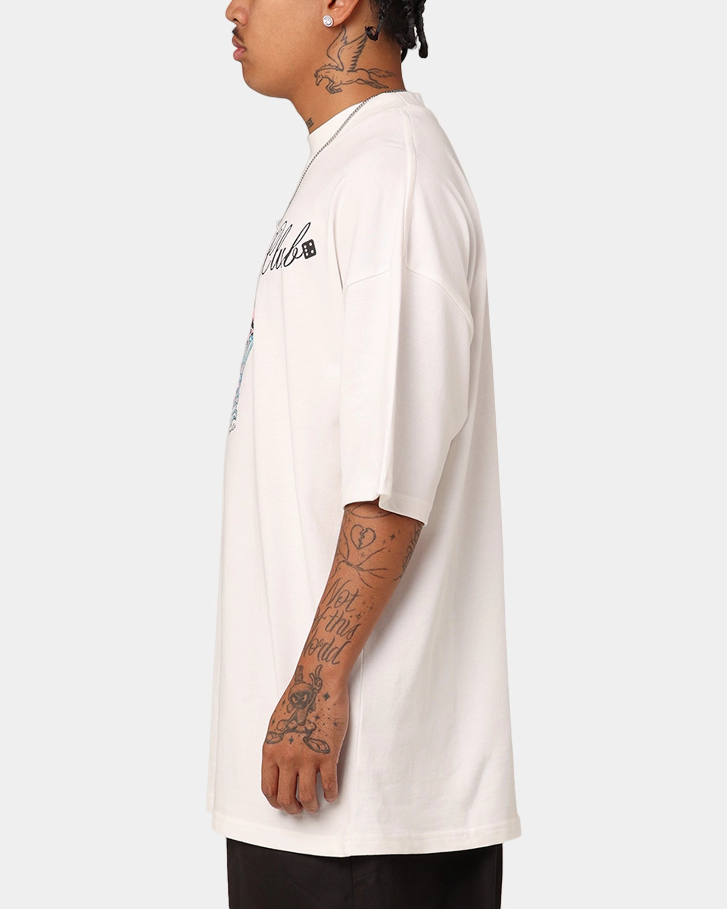Non Restrictive Cut Leather combination Carr?? Hooper Oversized T-Shirt Off White