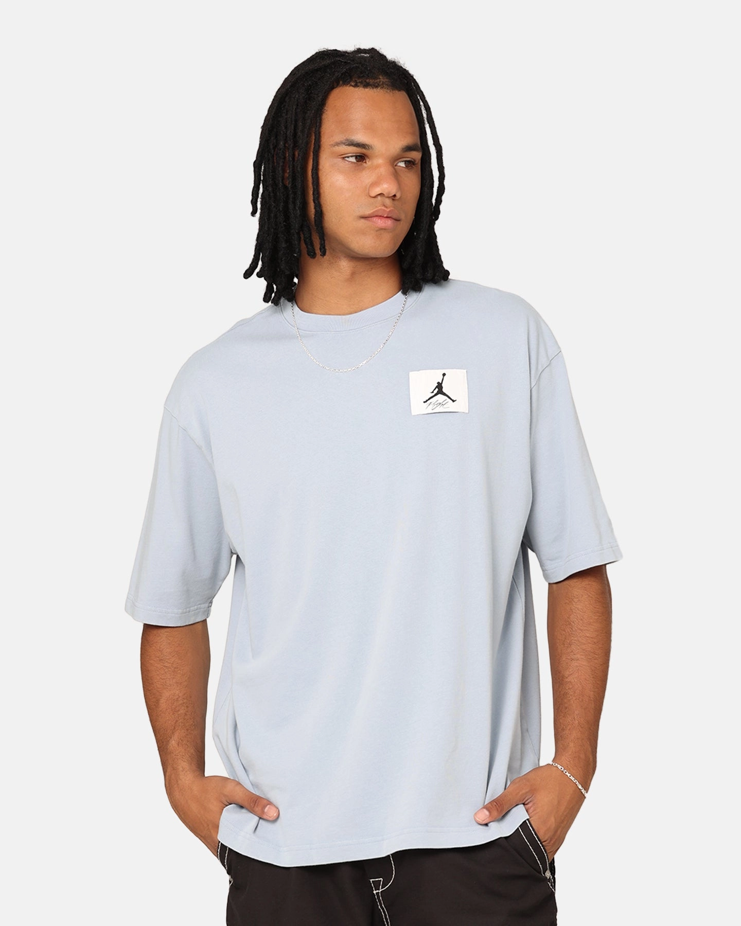 Jordan Flight Essentials Oversized Crewneck T-Shirt Blue Grey Layering Must-Have