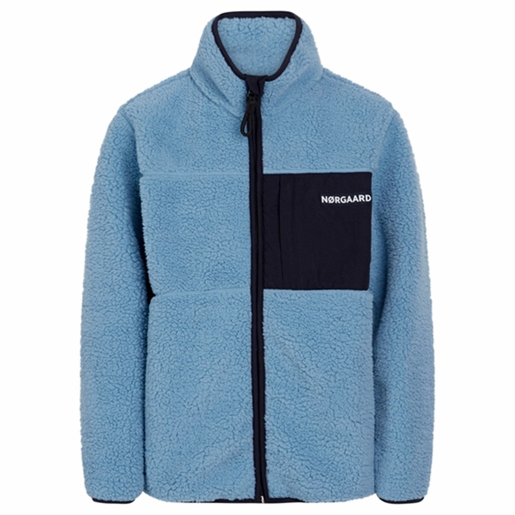 Contemporary Fit Mads N?rgaard Teddy Fleece Jeffo Jacket Faded Denim