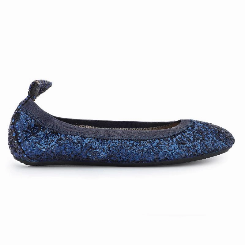 Durable Design Miss Samara Ballet Flat in Navy Glitter - Kids