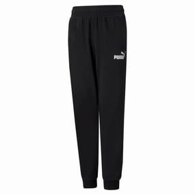 Puma Pantalone sportivo da ragazzo in cotone Jersey ESS Pants 586977 01 nero Relaxed Fit Fashionable Wear
