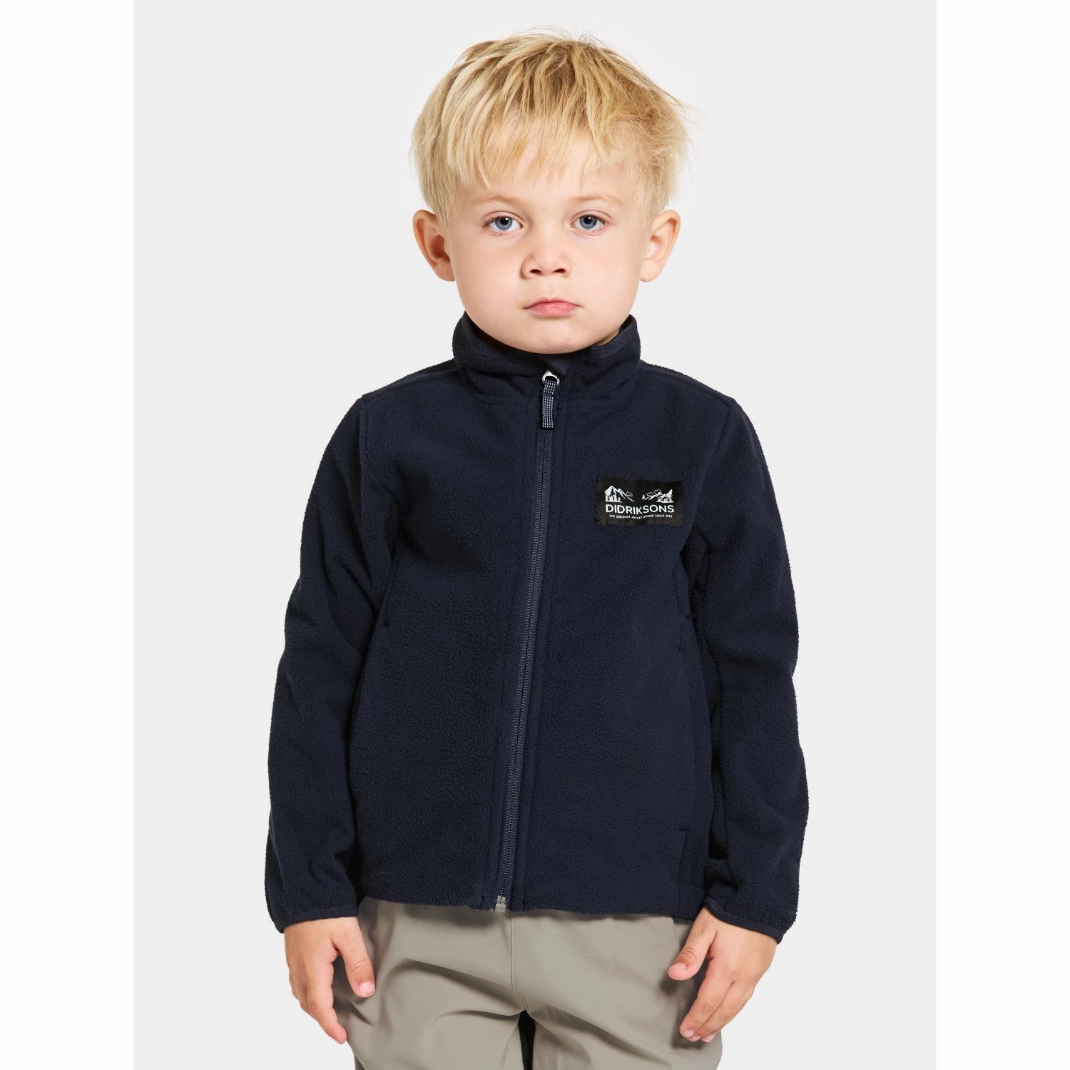 Snap Button Drop Tail Hem Didriksons Dark Night Blue Muskot Kids Jacket