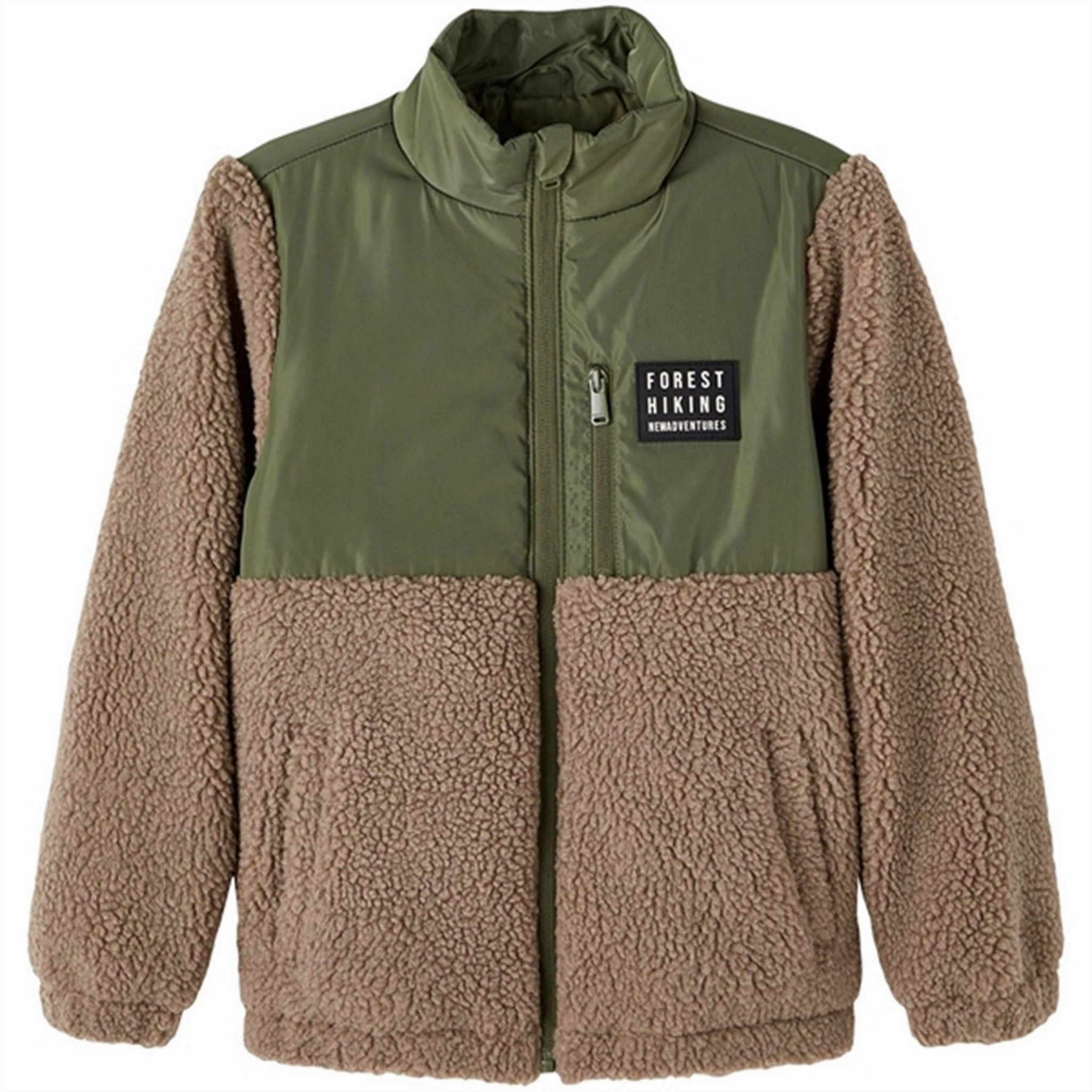 Name it Weathered Teak Mikarlo Teddy Jacket Lightweight Polyester Blend