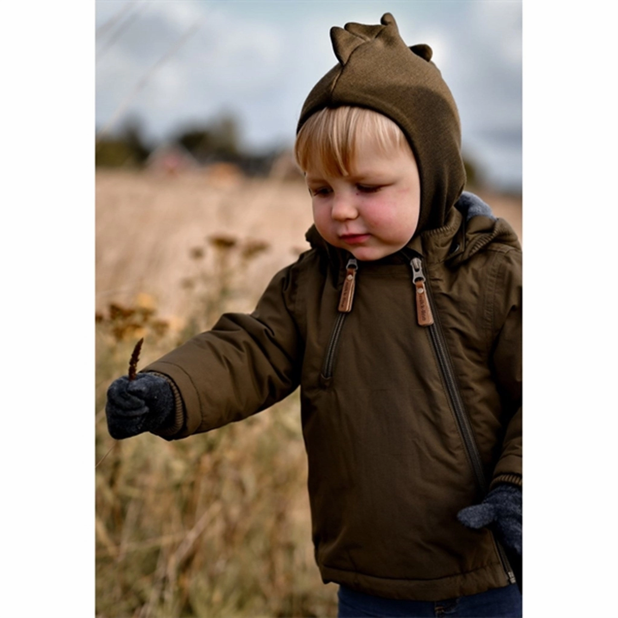 Functional Zip Detail anti slip grip Mikk-Line Winter Jacket Beech