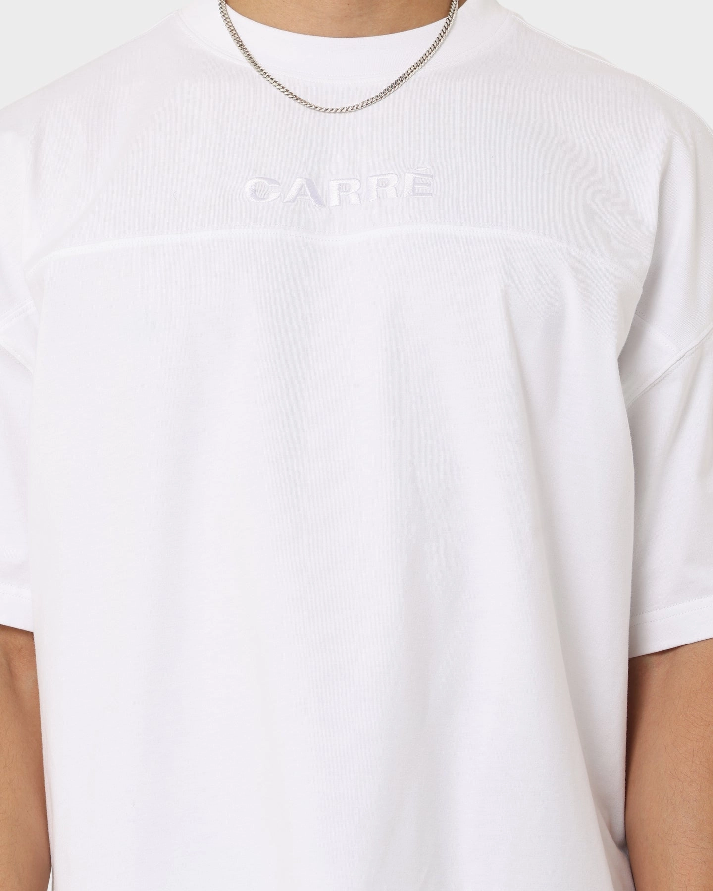 Carr?? Grid Iron Oversized T-Shirt White Trendy Design