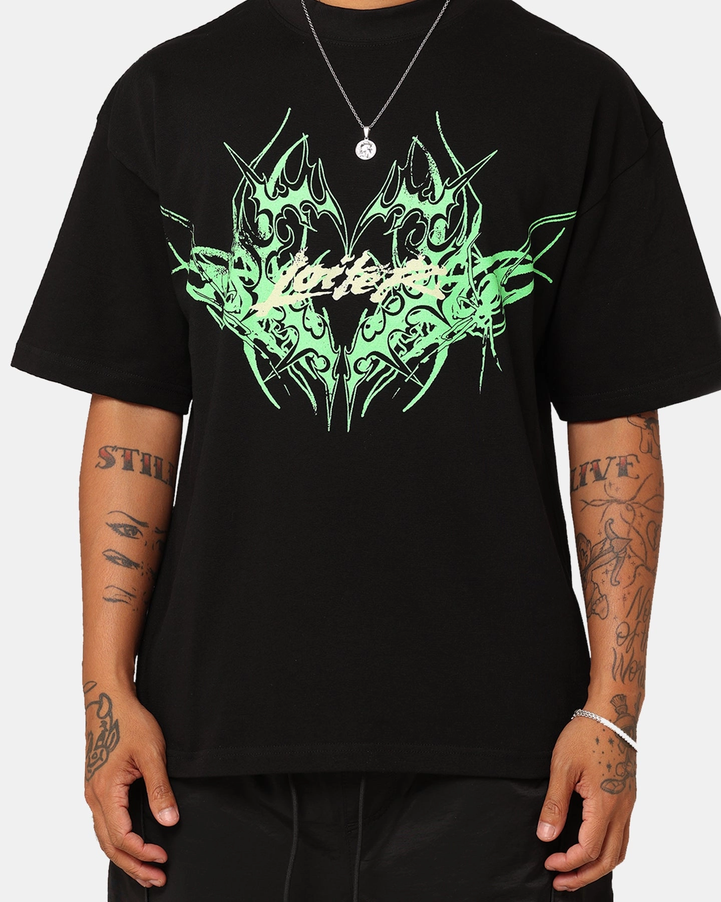 SeamlessConstruction Loiter Lotus Oversized T-Shirt Black