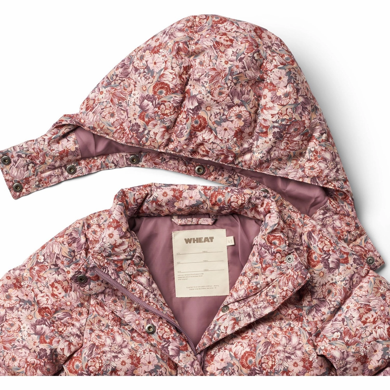 Wheat Flowers In Plenty Puffer Jacket Karla Leather Bits