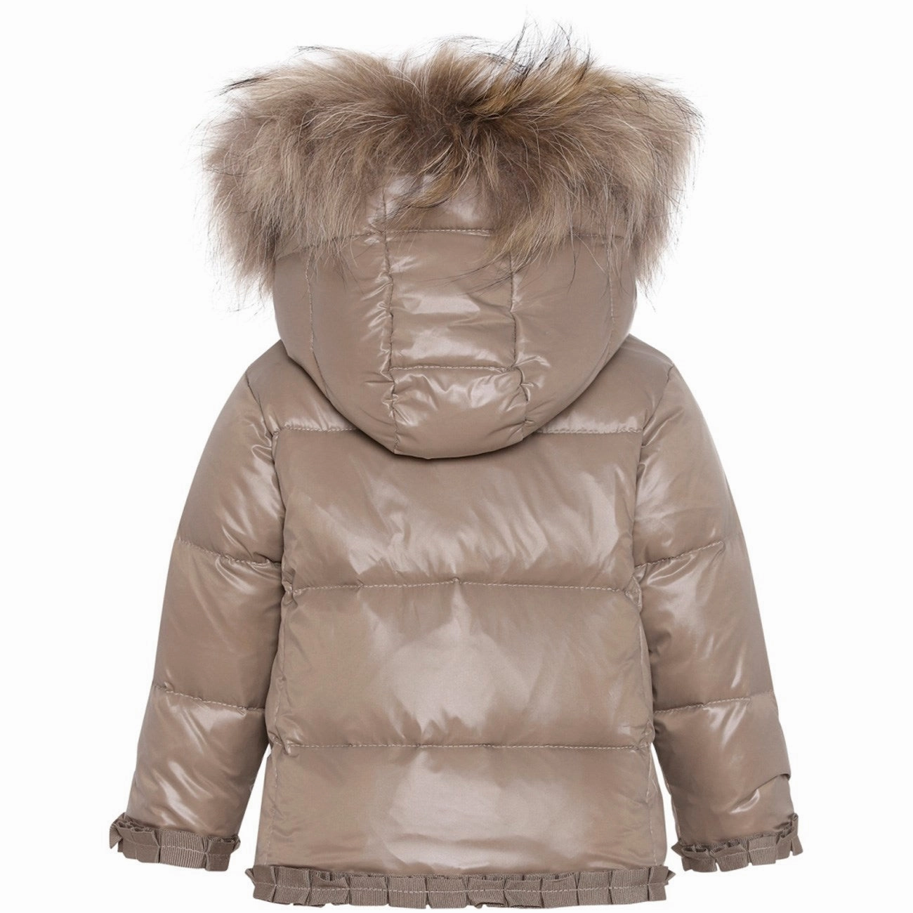 TapedSeamConstruction Ver De Terre Featherlight Baby Girls Jacket m. Fur Caramel