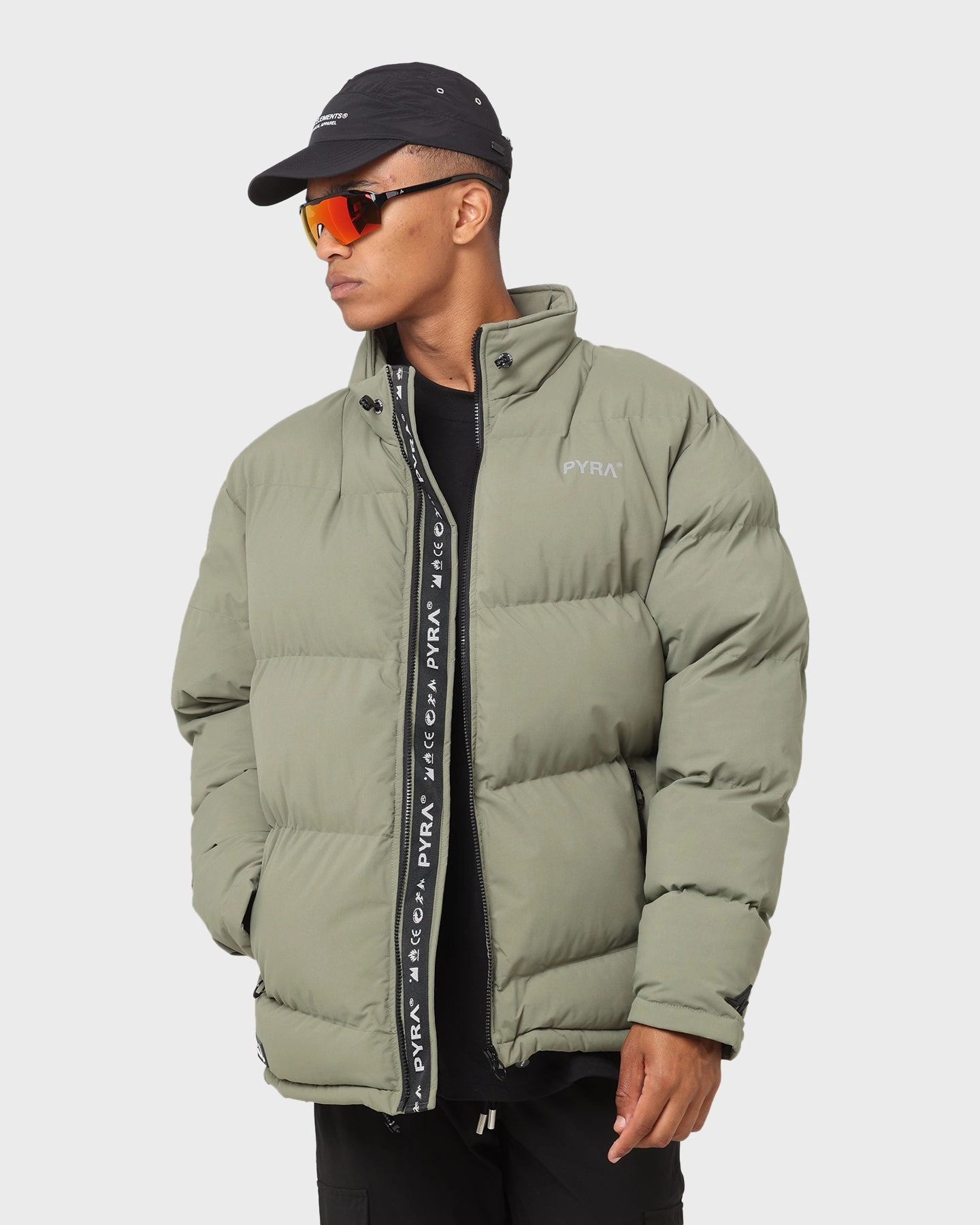 Option Non Restrictive Mobility PYRA Padded Puffa Jacket Olive Green