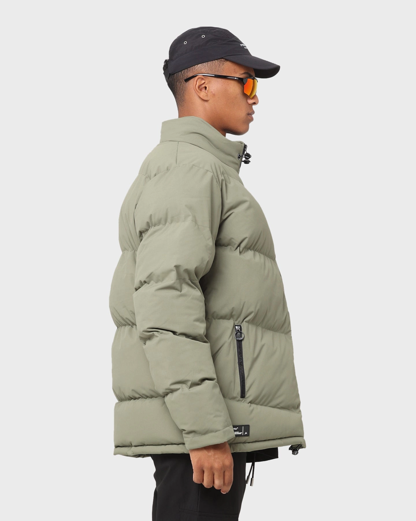 PYRA Padded Puffa Jacket Olive Green Merchandise