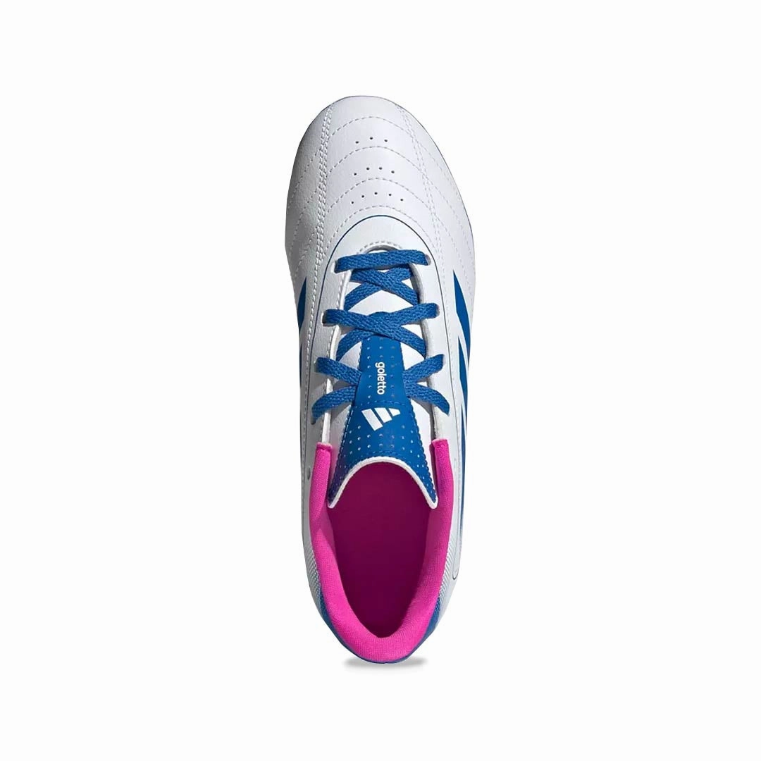adidas - Kids' (Preschool) Goletto IX Firm/Multi Ground Soccer Cleats (JI4685) Tension Balanced Lacing Vibration Dampening System