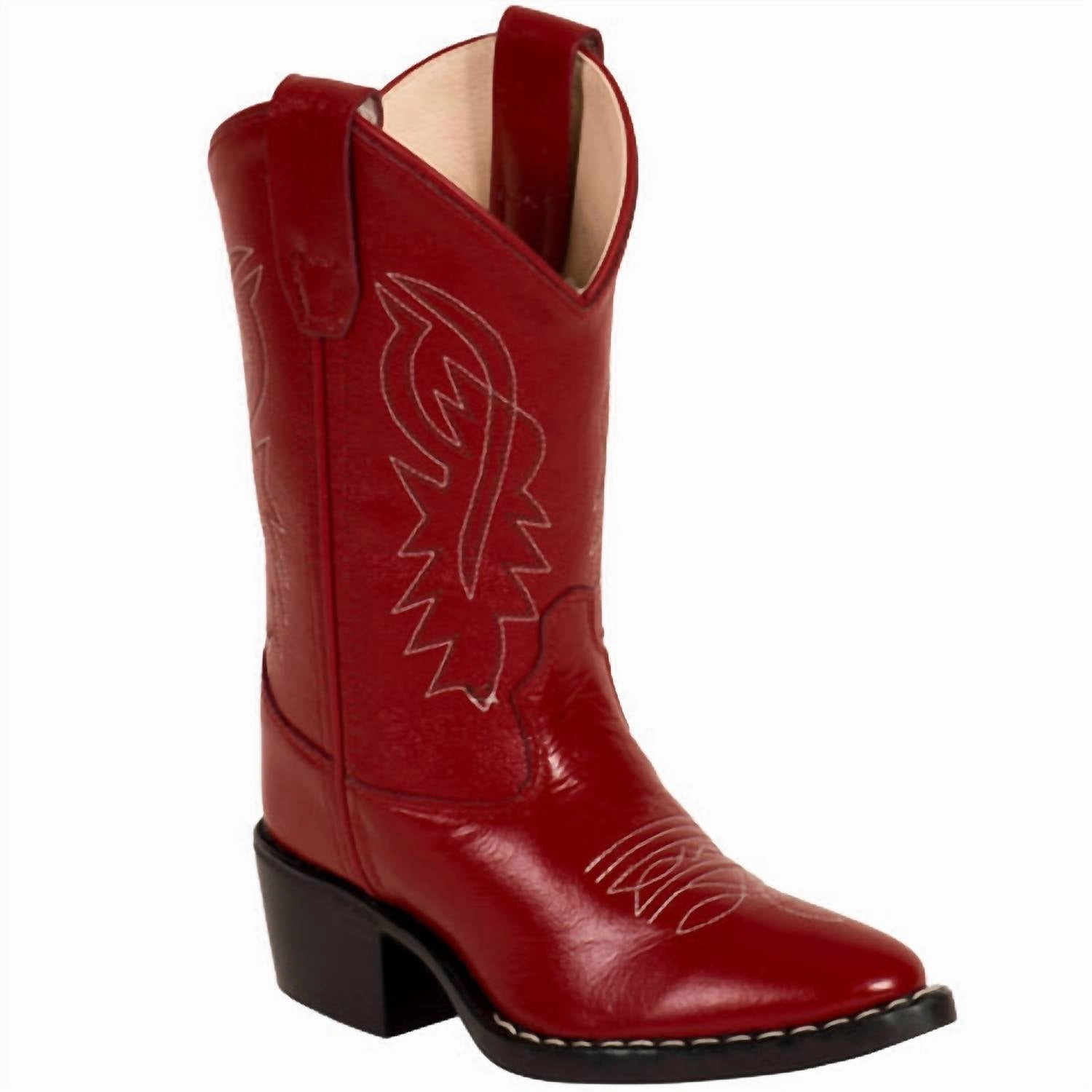Kids Girl's Snip Toe Western Boot In Red Bounce Sole Responsive