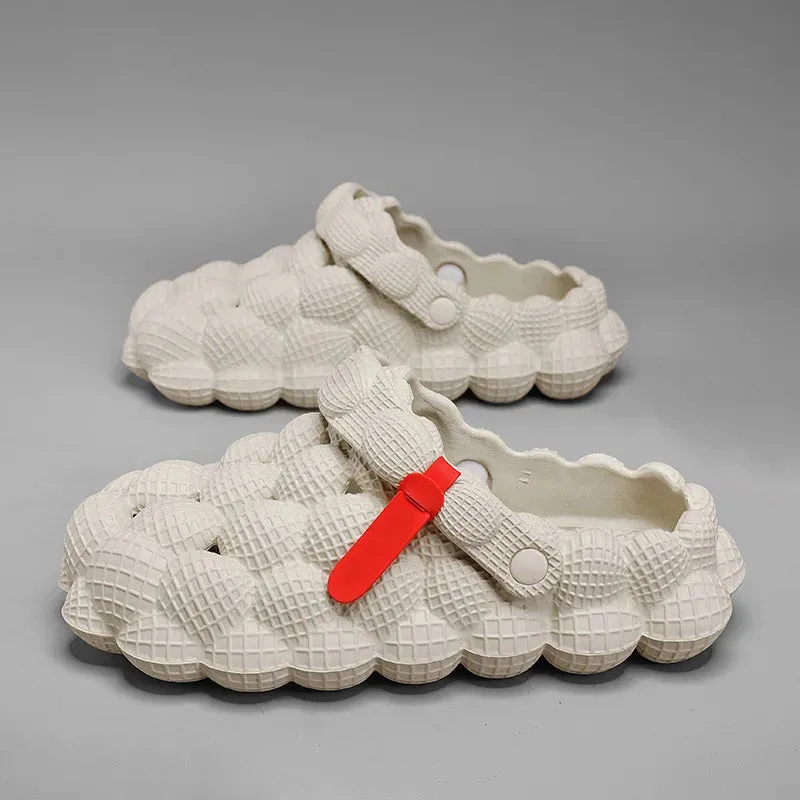 Sohiwoo Summer Men Women litchi Slippers Casual Shoes Femal Fashion Indoor Home Slides Platform Unisex Outdoor Beach Sandals