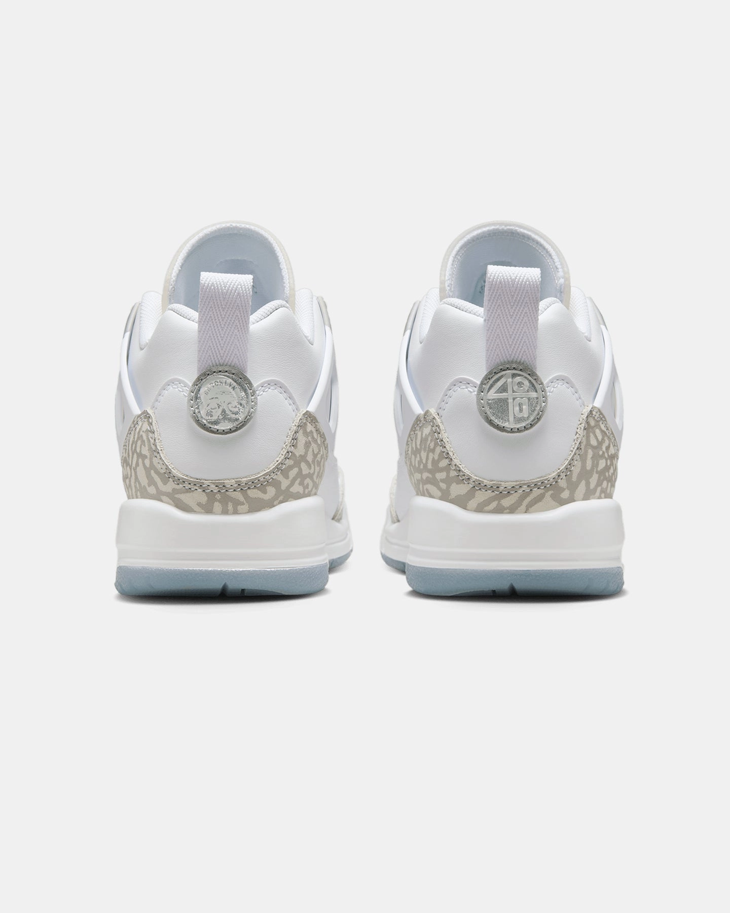 Jordan Kids' Spizike Low (GS) White/Neutral Grey-Metallic Silver Enhanced Cushioning Outfit Ease