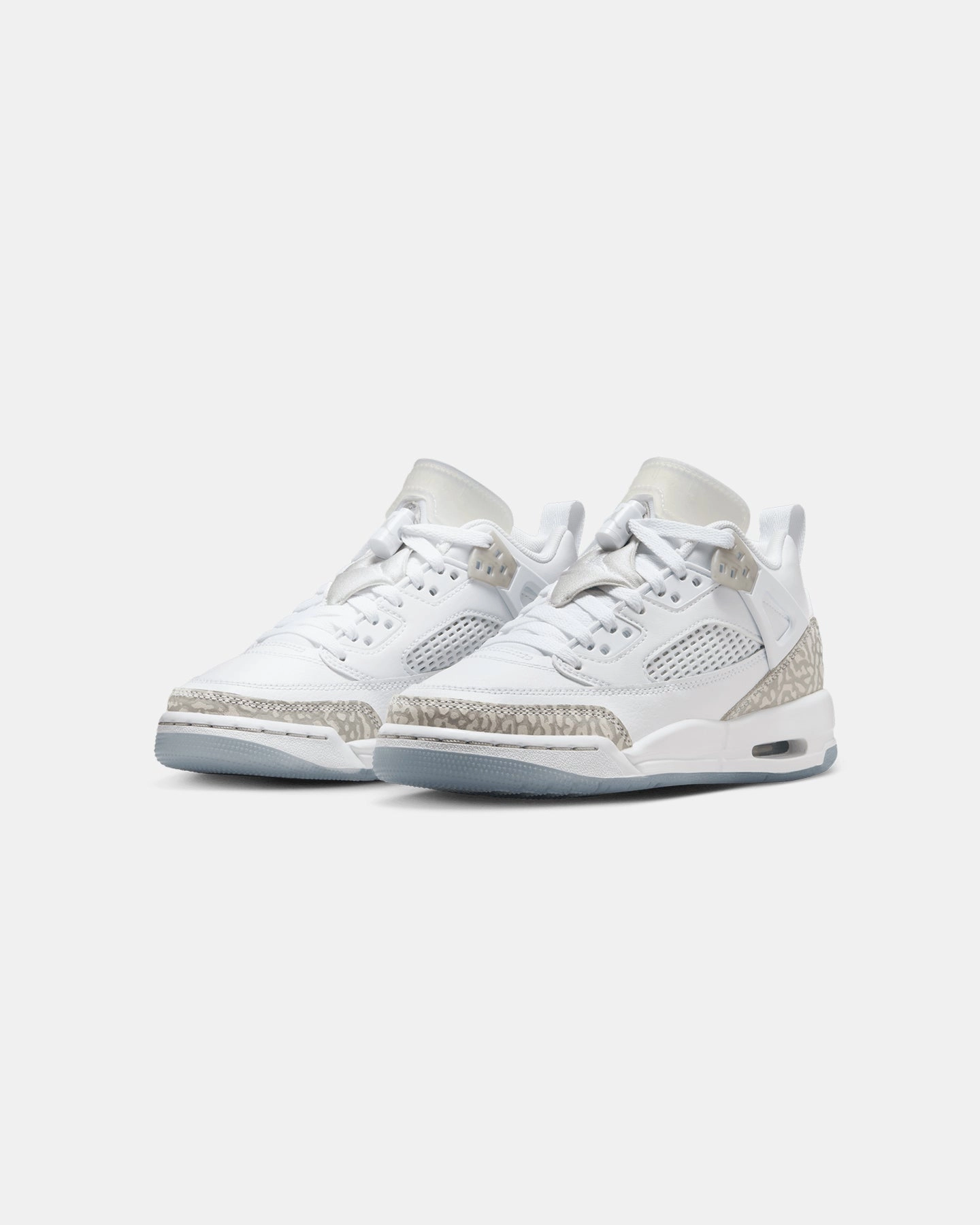 Ground Control Jordan Kids' Spizike Low (GS) White/Neutral Grey-Metallic Silver