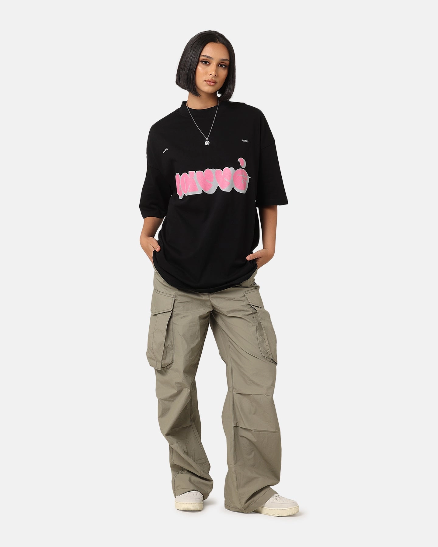 Carre Experienced Mock Oversized T-Shirt Black sports activity