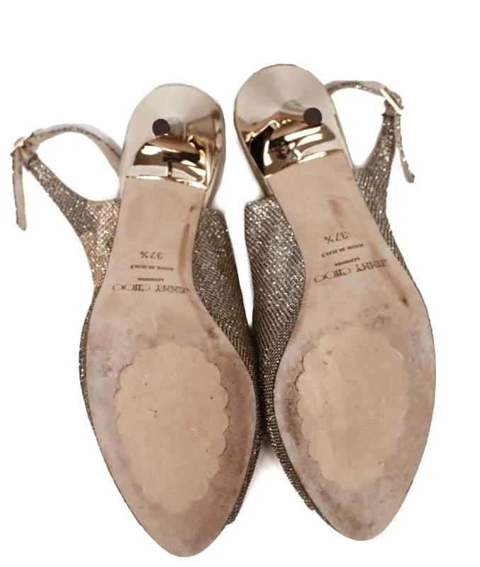 Sparkle Peep-Toe Slingback Heels
