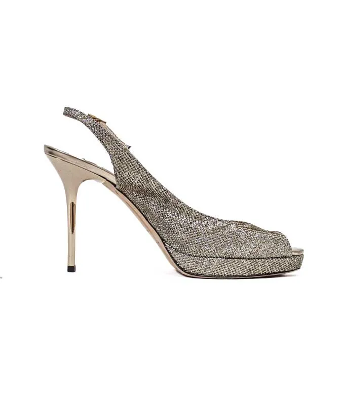Sparkle Peep-Toe Slingback Heels