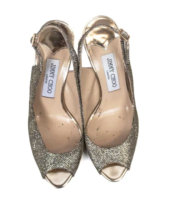 Sparkle Peep-Toe Slingback Heels