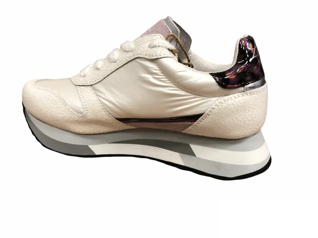 Structured Stacking 3D Layered Cushioning Lotto Leggenda sneakers da donna Wedge Crack W 217130 8NE bianco-argento
