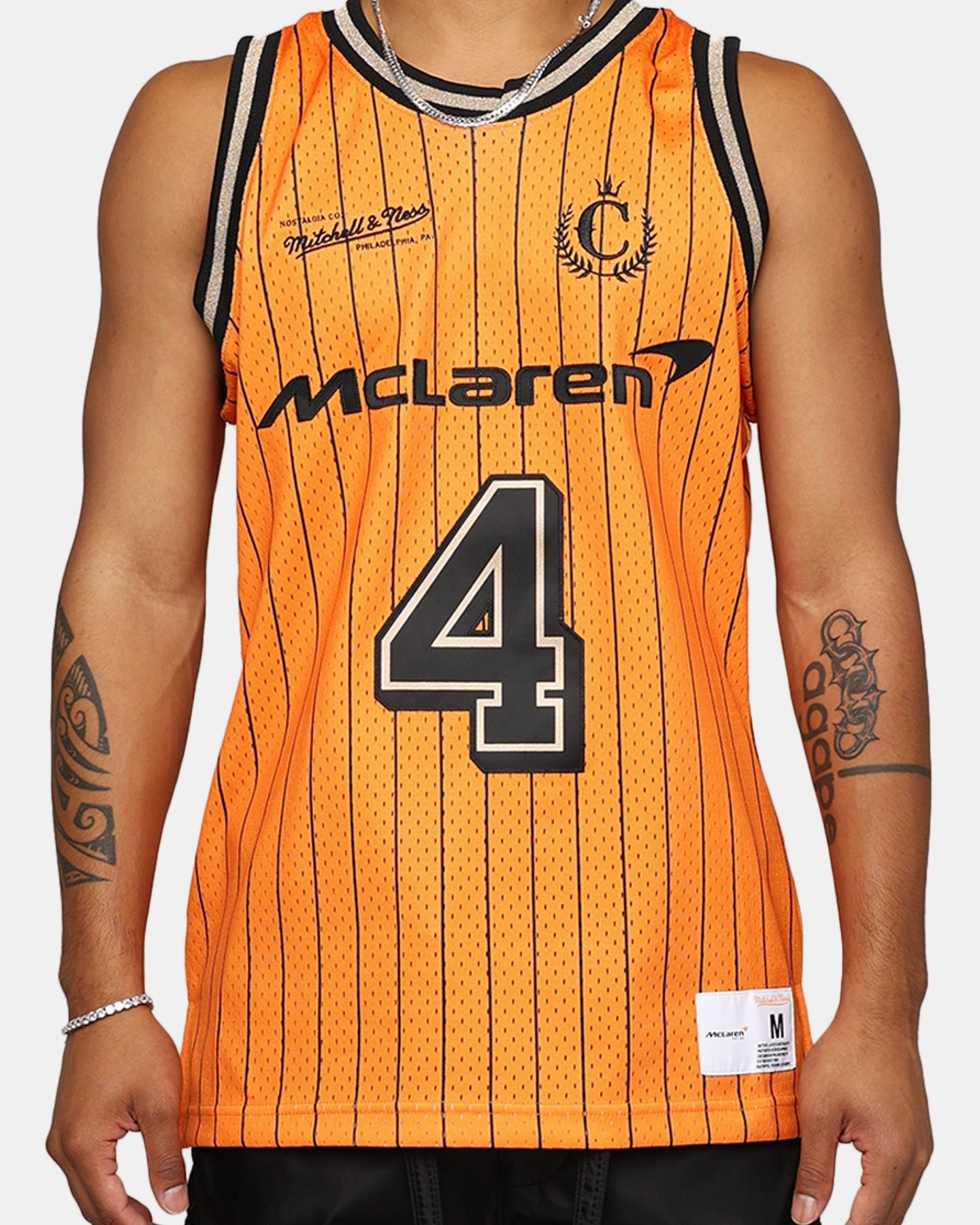 Mitchell & Ness X McLaren X Culture Kings Las Vegas Collection Lando Norris Swingman Jersey Orange Reflective Safety Trim
