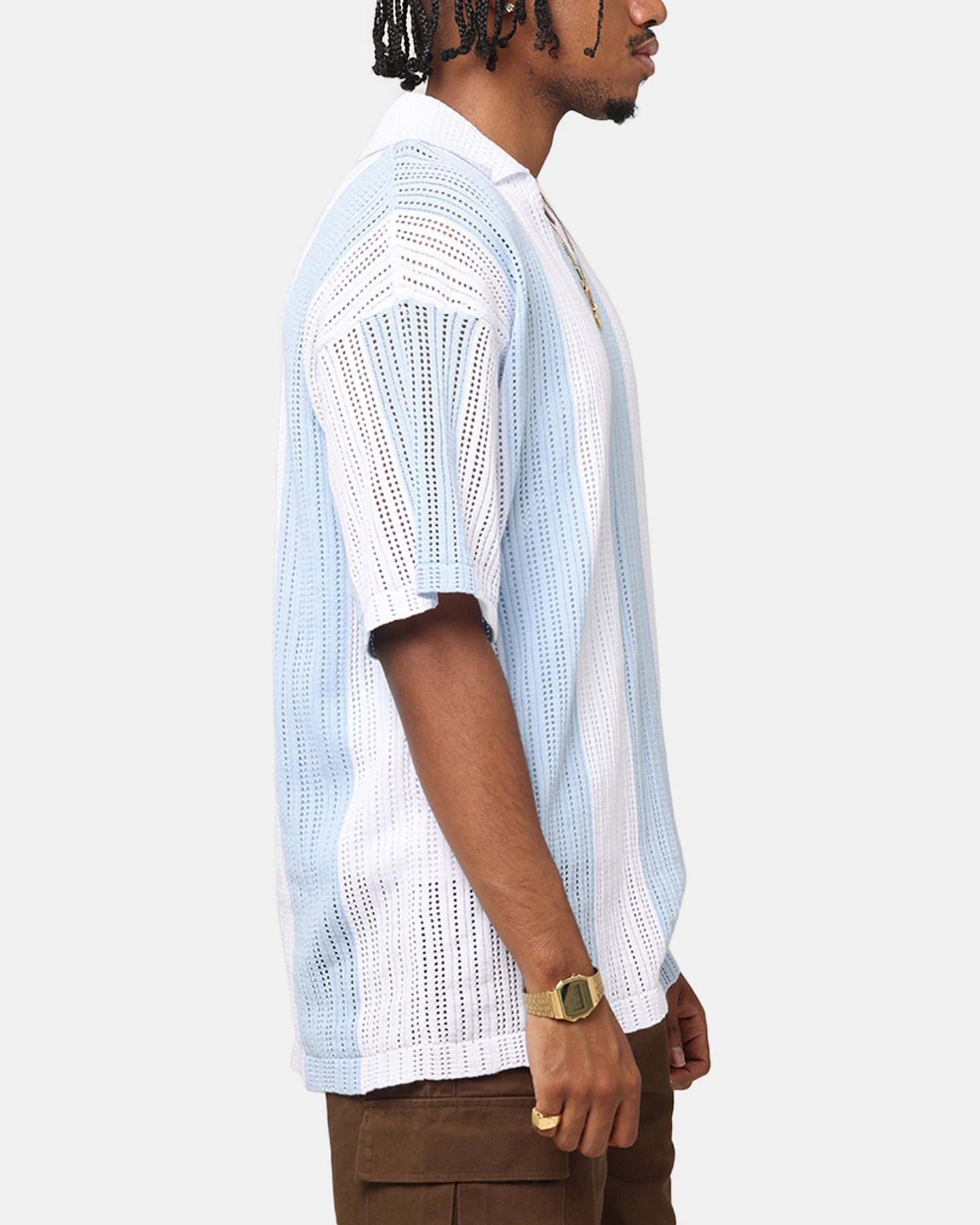 XXIII Knit Jersey Blue/White Moisture Wicking Material Vivid Pattern