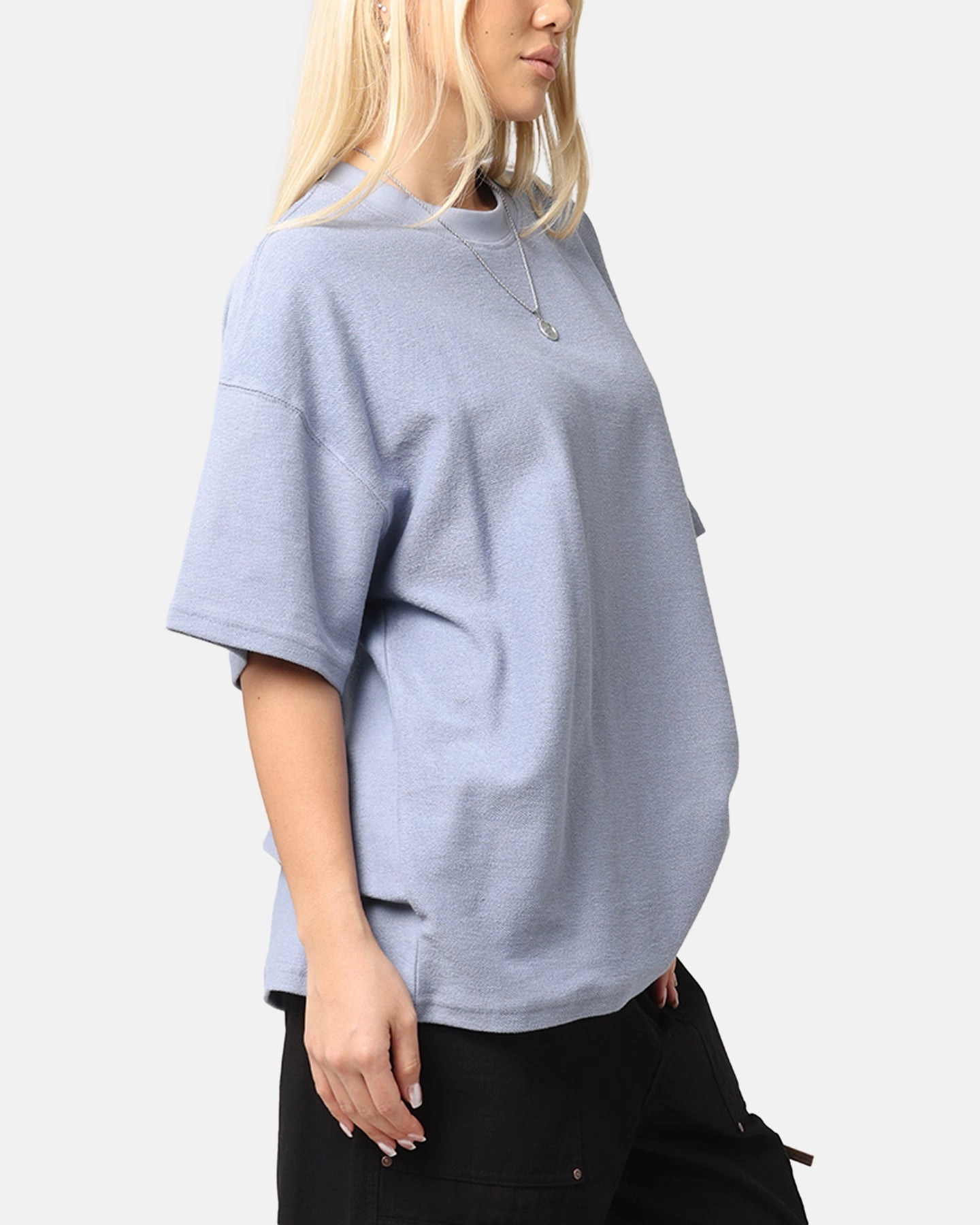 UVProtectionFinish Floral freshness Carre Terry Oversized T-Shirt Blue