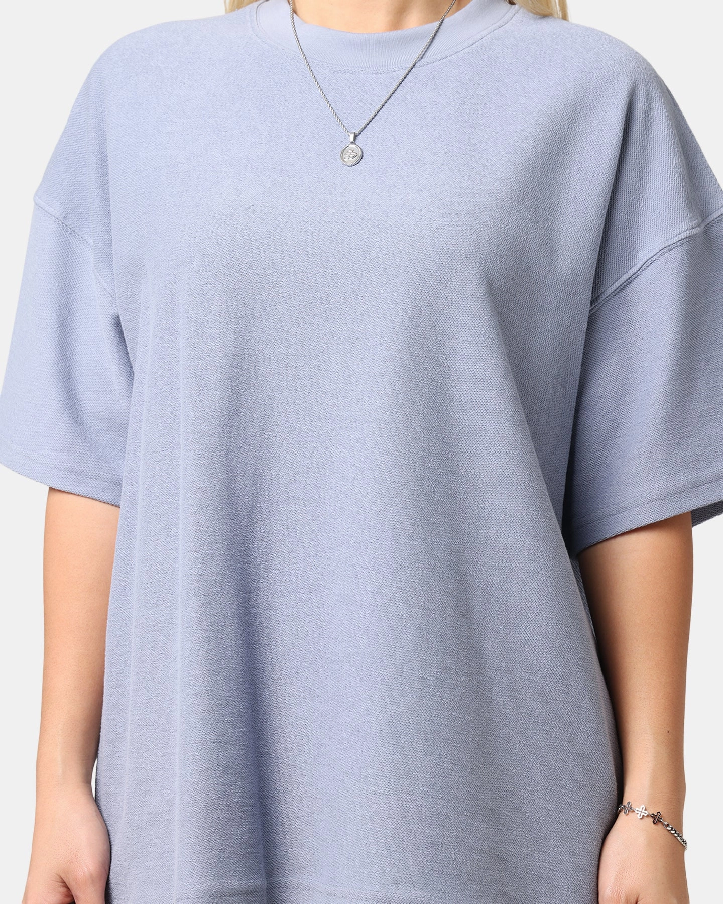 Leisure Wear Everyday Outfit Carre Terry Oversized T-Shirt Blue
