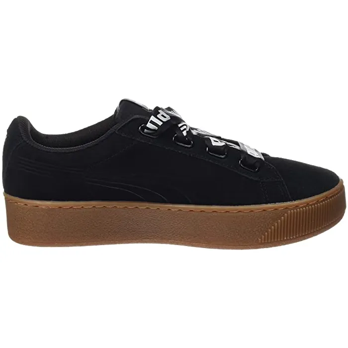 Puma scarpa sneakers da donna con zeppa Vikky Ribbon Bold 365314 01 nera tropical - themed running shoes Motion Control Technology