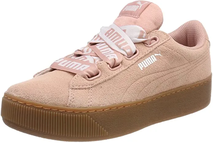 Anti - skid Puma sneakers da donna con zeppa Vikky Ribbon Bold 365314 02 pesca