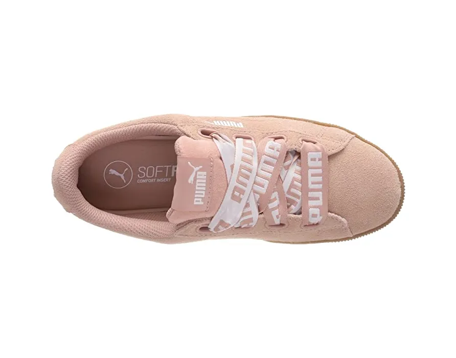 Washable marathoning running gear Puma sneakers da donna con zeppa Vikky Ribbon Bold 365314 02 pesca