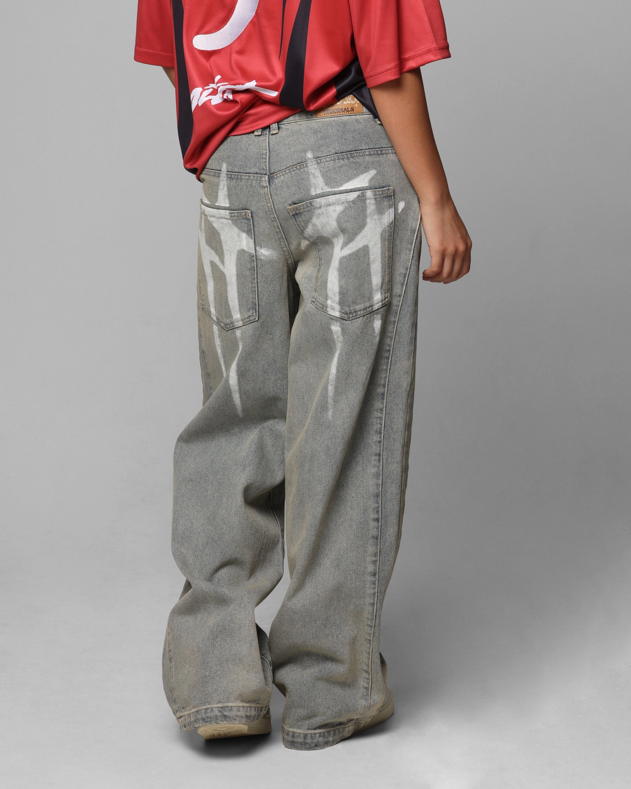 Loiter Star Walker Wide Leg Jean Washed Blue High Waist Chill Comfort Wear