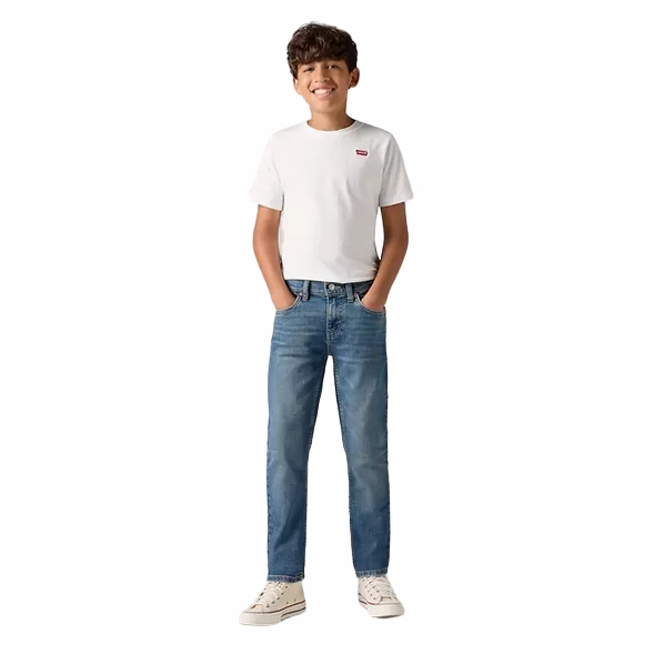 Weekend Getaway Outdoor Adventure Picnic Style Levi's Kids pantalone jeans da ragazzi 512 Slim Taper E6728 MD5 blu medio