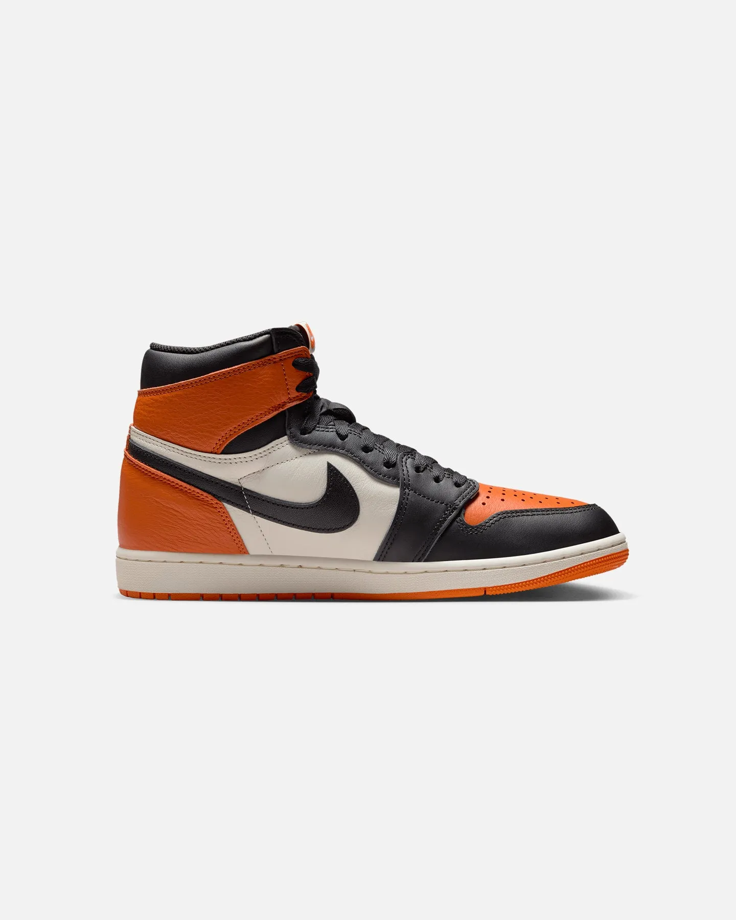 Jordan Air Jordan 1 Retro High OG "Shattered Backboard"Black/Black-Sail/Starfish Balanced Curve Slip Resistant Pattern